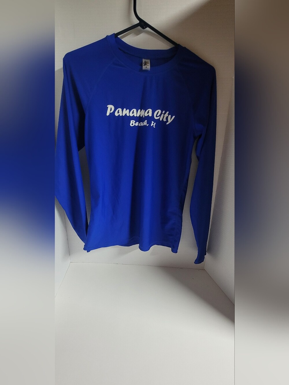 Panama City Beach Long Sleeve Men's Rash Guard - Blue